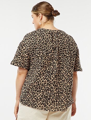 Blusa a maniche corte in garza di cotone