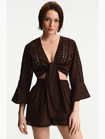 Blusa a maniche corte penti
