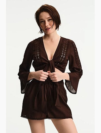 Blusa a maniche corte penti