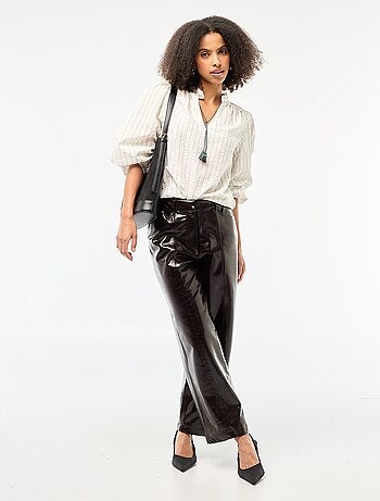 Blusa a maniche lunghe a quadri