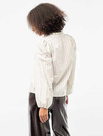 Blusa a maniche lunghe a quadri