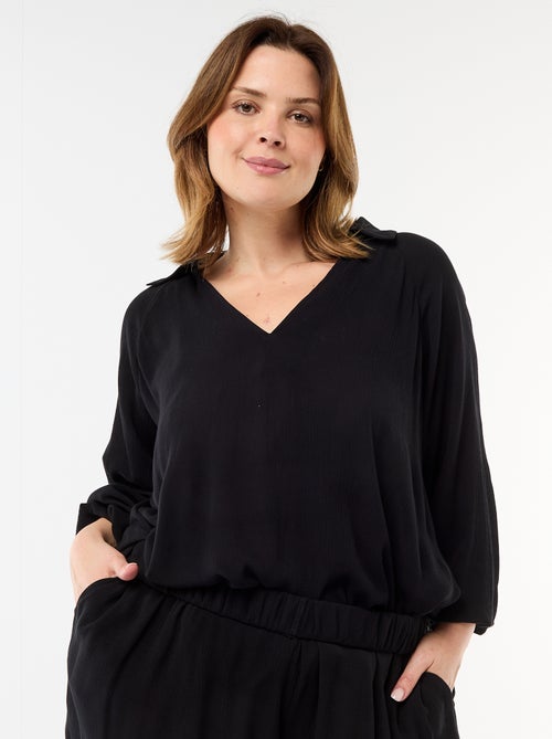 Blusa a maniche lunghe con colletto a punte libere - Kiabi