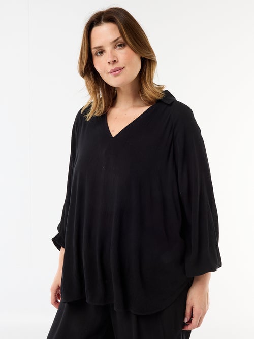Blusa a maniche lunghe con colletto a punte libere - Kiabi