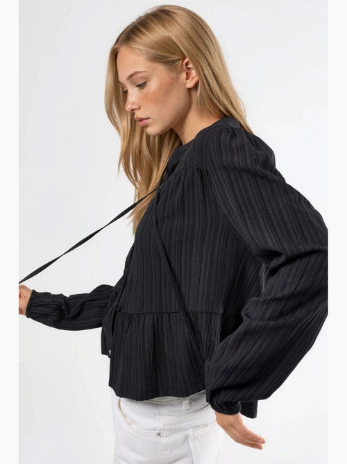Blusa a maniche lunghe con colletto tippet hiccup - Kiabi Blusa a maniche lunghe con colletto tippet hiccup - Kiabi