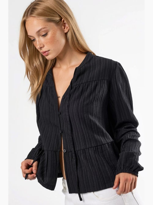 Blusa a maniche lunghe con colletto tippet hiccup - Kiabi Blusa a maniche lunghe con colletto tippet hiccup - Kiabi