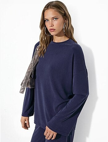 Blusa a maniche lunghe con girocollo e vestibilità rilassata busem