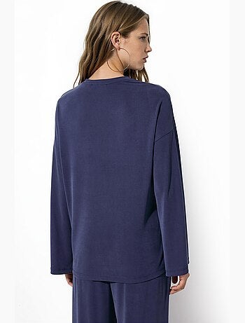 Blusa a maniche lunghe con girocollo e vestibilità rilassata busem