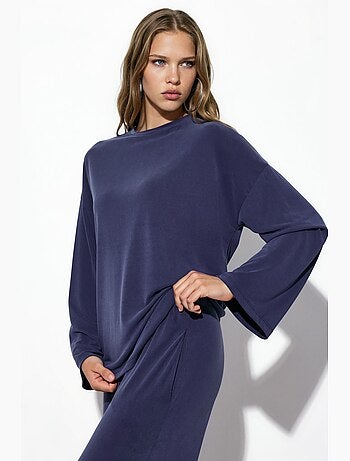 Blusa a maniche lunghe con girocollo e vestibilità rilassata busem