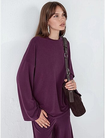 Blusa a maniche lunghe con girocollo e vestibilità rilassata busem
