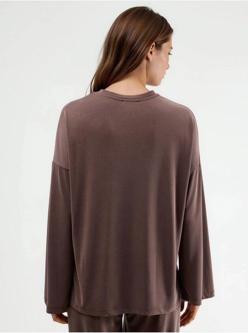 Blusa a maniche lunghe con girocollo e vestibilità rilassata busem - Kiabi Blusa a maniche lunghe con girocollo e vestibilità rilassata busem - Kiabi