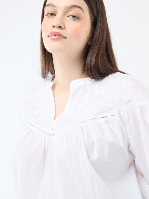 Blusa a maniche lunghe con ricami - Kiabi