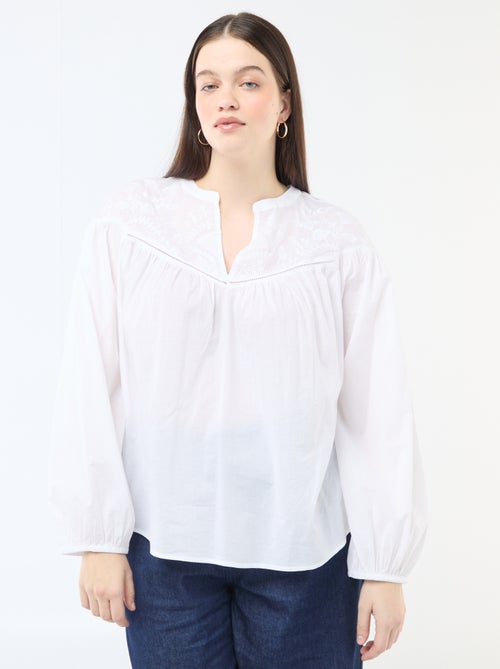 Blusa a maniche lunghe con ricami - Kiabi