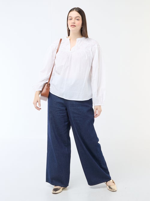 Blusa a maniche lunghe con ricami - Kiabi