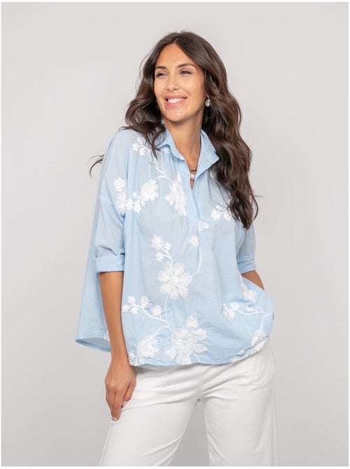 Blusa a maniche lunghe con ricamo OPEYA - Kiabi