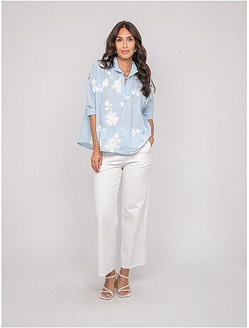 Blusa a maniche lunghe con ricamo OPEYA