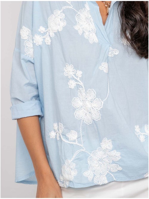 Blusa a maniche lunghe con ricamo OPEYA - Kiabi Blusa a maniche lunghe con ricamo OPEYA - Kiabi