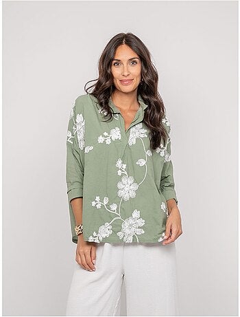 Blusa a maniche lunghe con ricamo OPEYA