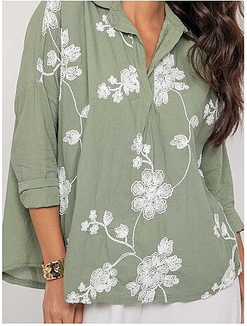 Blusa a maniche lunghe con ricamo OPEYA