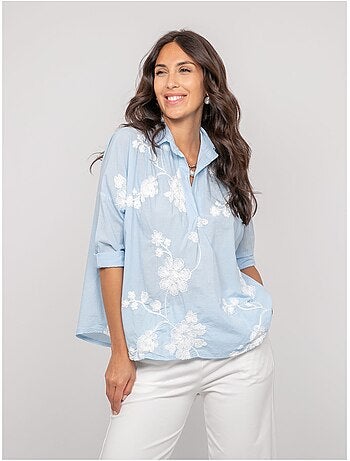 Blusa a maniche lunghe con ricamo OPEYA