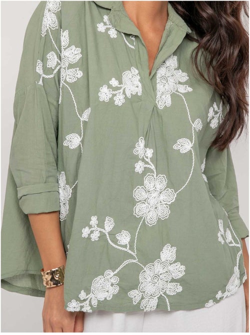 Blusa a maniche lunghe con ricamo OPEYA - Kiabi
