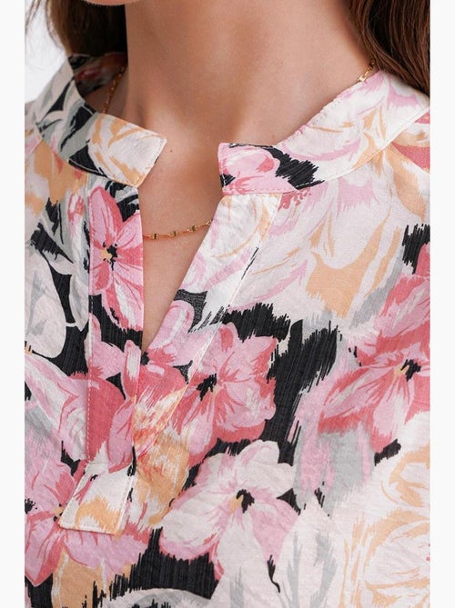 Blusa a maniche lunghe con stampa floreale e colletto alla coreana mixray - Kiabi Blusa a maniche lunghe con stampa floreale e colletto alla coreana mixray - Kiabi