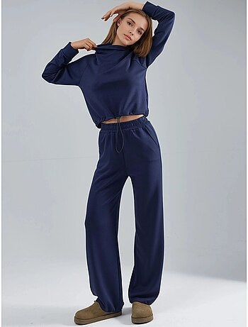 Blusa a mezzo collo modal touch e pantaloni con vita elasticizzata collezione bersan hiccup