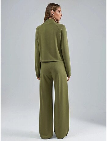 Blusa a mezzo collo modal touch e pantaloni con vita elasticizzata collezione bersan hiccup