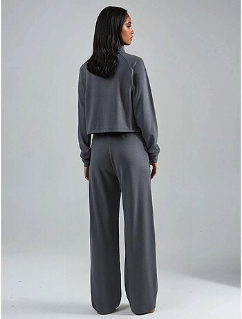 Blusa a mezzo collo modal touch e pantaloni con vita elasticizzata collezione bersan hiccup