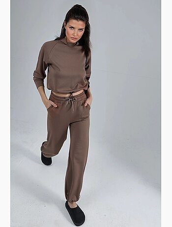Blusa a mezzo collo modal touch e pantaloni con vita elasticizzata collezione bersan hiccup