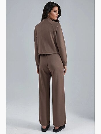 Blusa a mezzo collo modal touch e pantaloni con vita elasticizzata collezione bersan hiccup