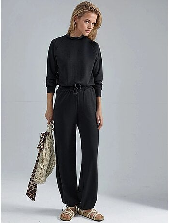 Blusa a mezzo collo modal touch e pantaloni con vita elasticizzata collezione bersan hiccup