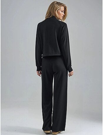 Blusa a mezzo collo modal touch e pantaloni con vita elasticizzata collezione bersan hiccup