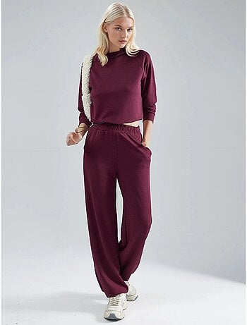 Blusa a mezzo collo modal touch e pantaloni con vita elasticizzata collezione bersan hiccup
