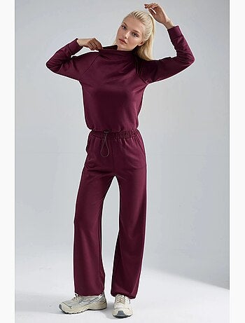 Blusa a mezzo collo modal touch e pantaloni con vita elasticizzata collezione bersan hiccup
