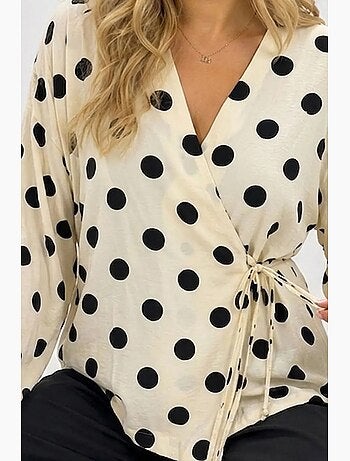 Blusa a portafoglio a pois con dettaglio laccetto bdart