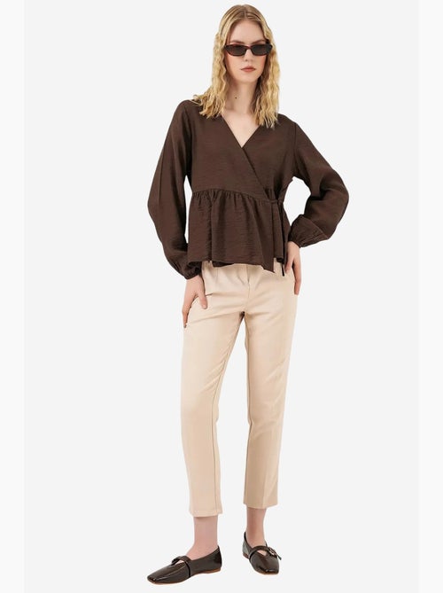 Blusa a portafoglio in crepe con scollo a v e dettaglio fiocco bdart - Kiabi