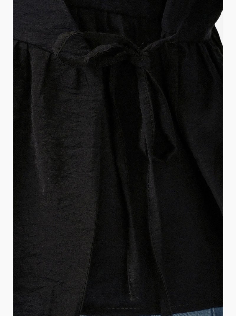 Blusa a portafoglio in crepe con scollo a v e dettaglio fiocco bdart Nero - Kiabi