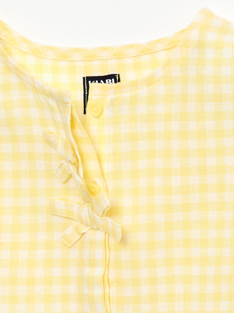 Blusa a quadretti vichy Giallo - Kiabi