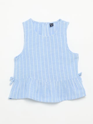 Blusa a righe con fiocchi fantasia