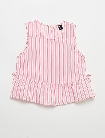 Blusa a righe con fiocchi fantasia