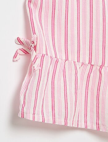 Blusa a righe con fiocchi fantasia