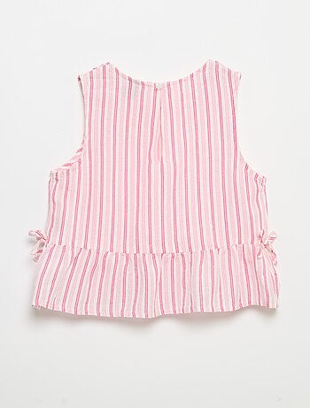Blusa a righe con fiocchi fantasia