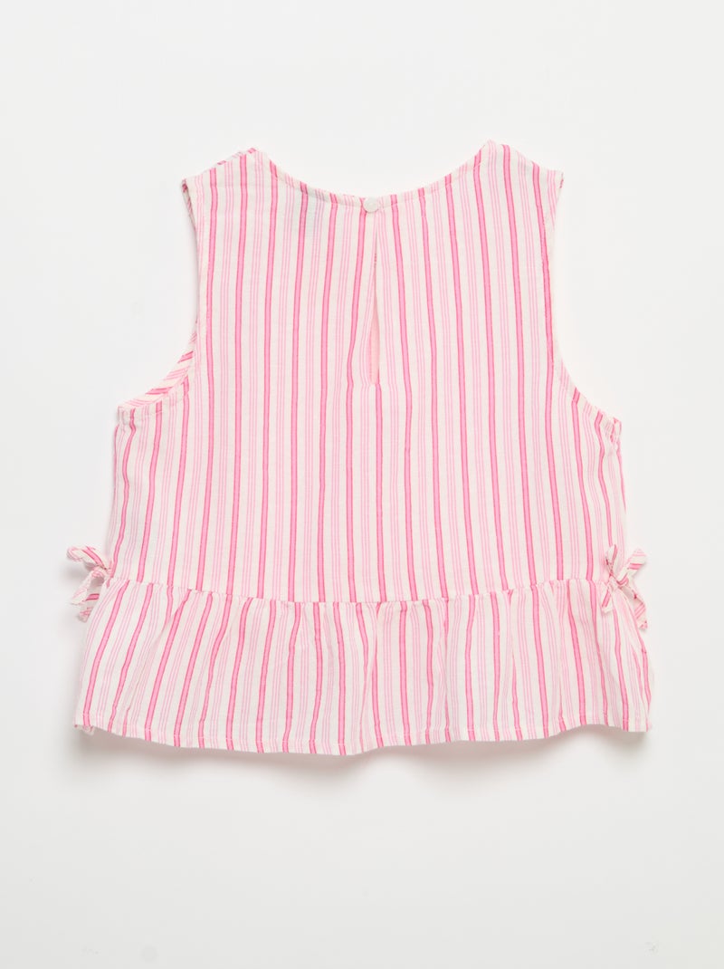 Blusa a righe con fiocchi fantasia Rosa - Kiabi