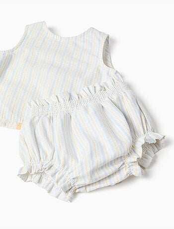 Blusa a righe in cotone + bloomers B&S