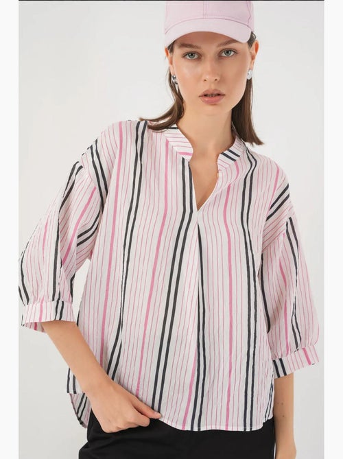 Blusa a righe scollo a v bdart - Kiabi Blusa a righe scollo a v bdart - Kiabi
