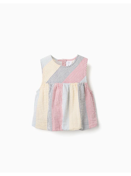 Blusa a righe senza maniche in cotone You&Me - Kiabi Blusa a righe senza maniche in cotone You&Me - Kiabi