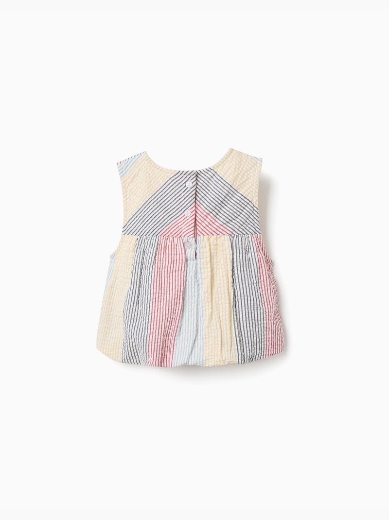 Blusa a righe senza maniche in cotone You&Me Rosso - Kiabi