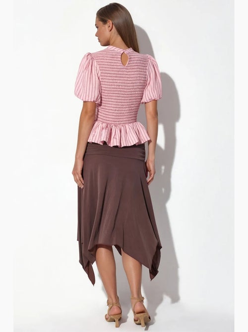 Blusa a righe testurizzata con volant busem - Kiabi Blusa a righe testurizzata con volant busem - Kiabi