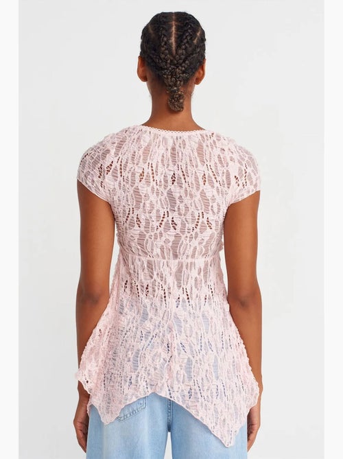 Blusa aderente in pizzo scollo quadrato dilvin - Kiabi Blusa aderente in pizzo scollo quadrato dilvin - Kiabi