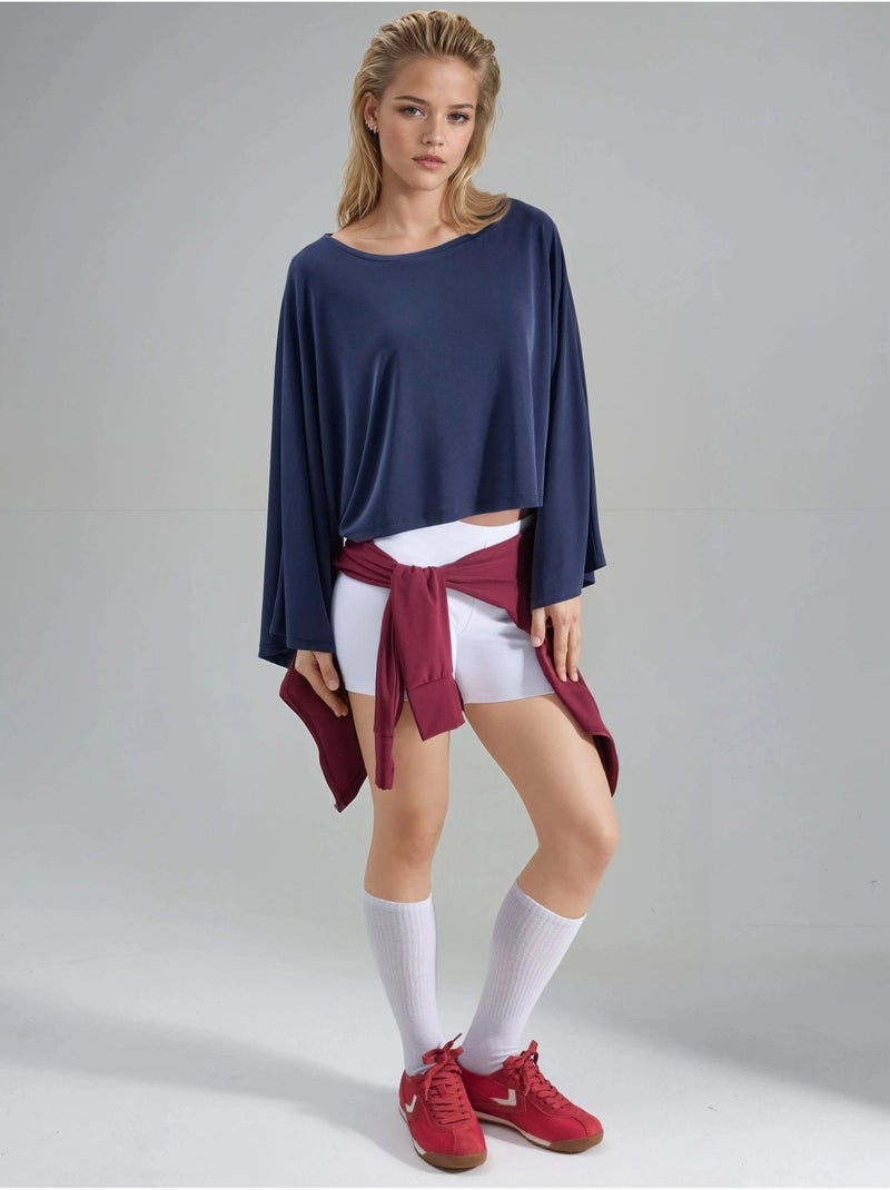 Blusa ampia con scollo a barca busem Blu marino - Kiabi